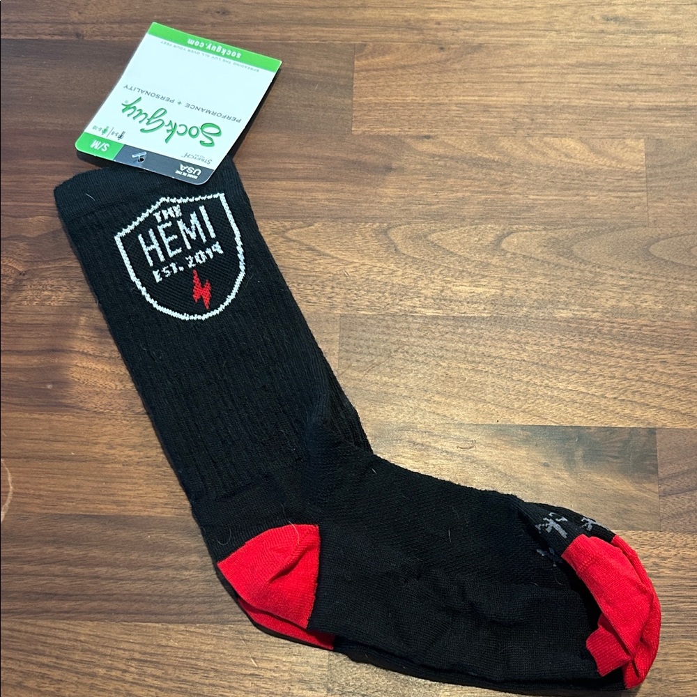 Sock Guy The Hemi Black and Red Athletic Socks